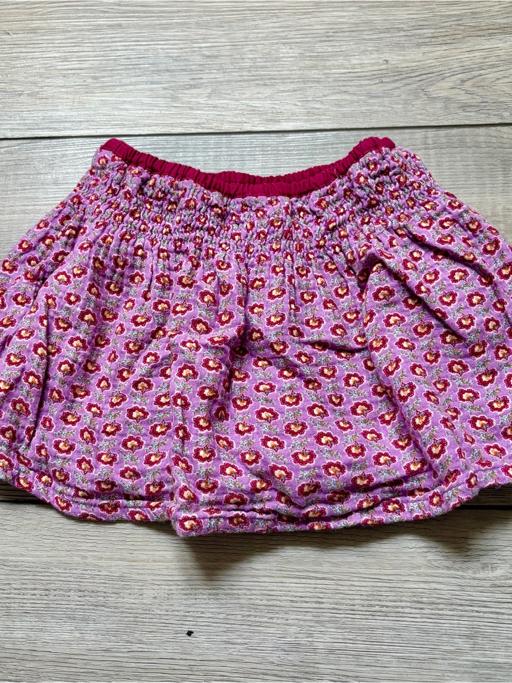 Zara Fuchsia Floral Smocked Waist Skirt